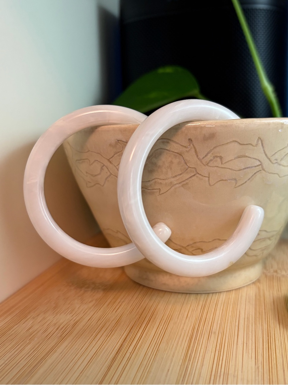 Machete Grande Hoops in Petal - Pale Pink Resin Hoop Earrings